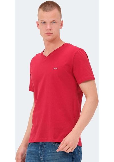 Slazenger KAIJA Erkek V Yaka Kırmızı Tişört