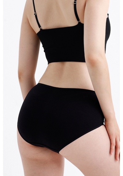 Meine Liebe Unterwäsche Pamuklu 7'li Paket Yüksek Bel Toparlayıcı Etkili Bato Külot Siyah