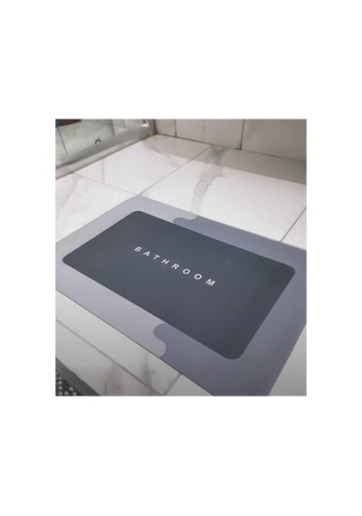 Buççin Online Mağaza Banyo Paspası Kaymaz Tabanlı Su Emici Yapı 40x60cm Kare Kauçuk Orta 6 - 12 Mm Gri Çok Renkli