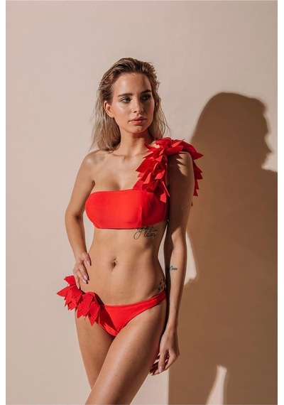 Merc Giyim Tek Omuz Camellia Bikini Kırmızı