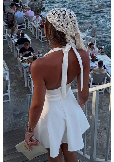 Lorena Mini Elbise - Beyaz