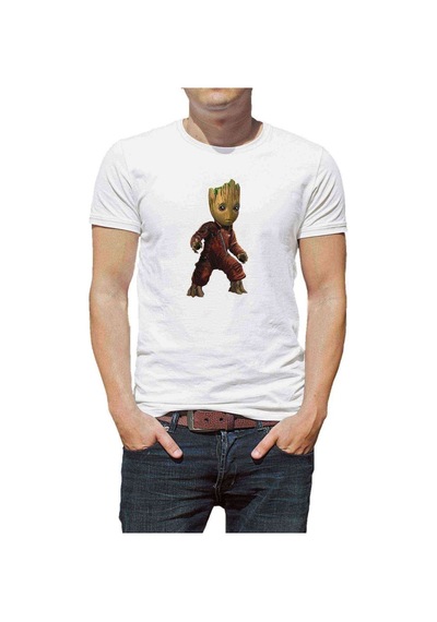 Groot Baskılı Beyaz Erkek Tshirt (530997632)