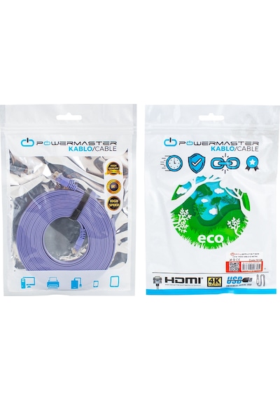 Powermaster   Cat6 Yassı  Kablo 5 Metre