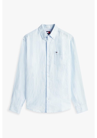 Tommy Hilfiger Tjm Erkek Regular Mavi Keten Gömlek-15174 Tommy Hilfiger Tjm Erkek Regular Mavi Keten Gömlek-15174