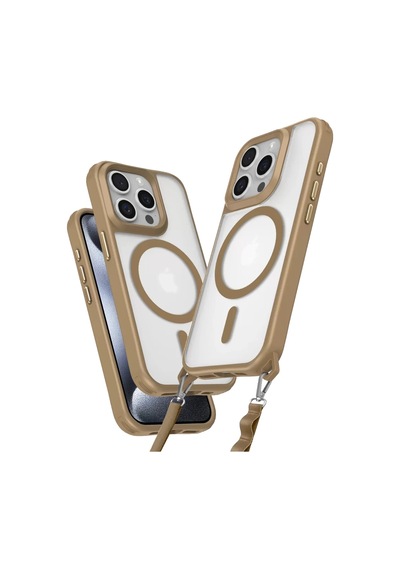 Newface Apple İphone 14 Pro Max Kılıf Enka Magsafe Silikon Kılıf - Desert