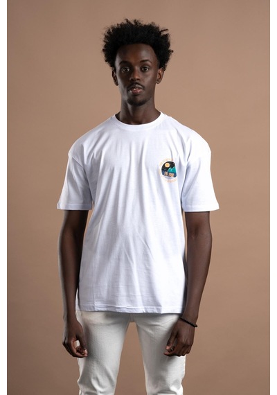 Fbı Yarım Oversize Hafif Bol Kesim Arkası Baskılı Pamuklu T-shirt 001