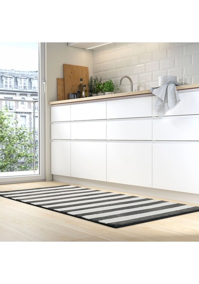 Ikea Elsystem Halı 80 X 150 Cm Siyah - Beyaz Siyah+beyaz