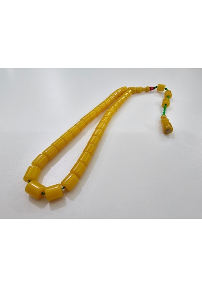 Zeyzun Usta İmzalı Sıkma Kehribar Tespih 9,5 X 10,5 Mm