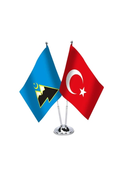 Karaçay-çerkes - Türkiye - Saten Masa Bayrağı 1