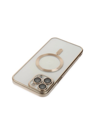 Ilkeshop Newface Apple iPhone Uyumlu 14 Pro Kılıf Kross Magneticsafe Kapak - Gold