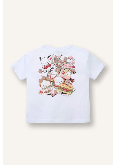 Defacto Pochacco Penye Kısa Kollu Tişört Kız Bebek H4861a526smwt34 Beyaz-wt34