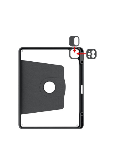 Apple Uyumlu iPad Air 11inç M2 2024 Kılıf Termik Kalem Bölmeli Dönebilen Standlı Kılıf Air 4./5.nesil