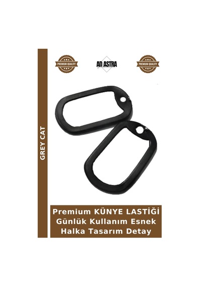 Grey Cat Premium Künye Lastiği Günlük Kullanım Esnek Halka Tasarım Detay Çok Renkli