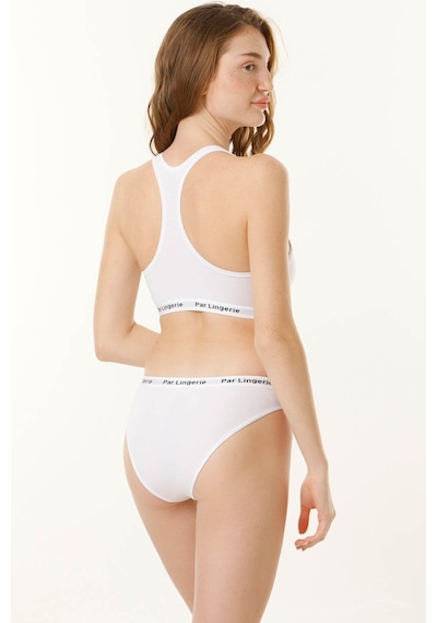 Parlingerie Sporcu Büstiyer Takım Beyaz