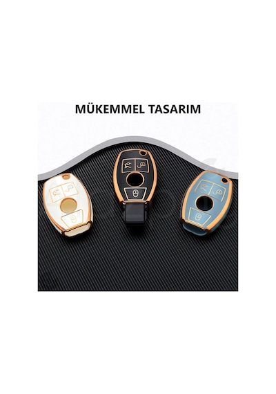 Mercedes A B C E S G Serisi Gl Gla Glc Cla Cls Amg W212 W205 W204 Gold Tpu Kenar Anahtar Kılıfı Kırmızı