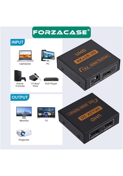 1x2 4k Hdmı Switch Ekran Monitör Splitter Çoğaltıcı - Fc1035