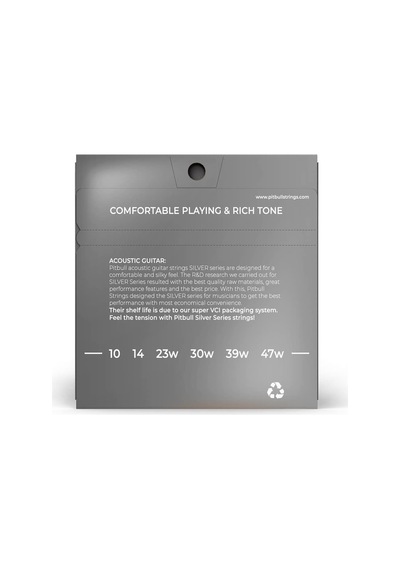 Pitbull Strings Silver Series Sag 10-47 Sl Takım Tel Akustik Gitar Teli 010-047