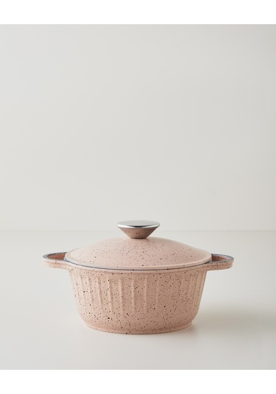 English Home Tiny Cast Premium Döküm 5 Parça Mini Tencere Seti 16x16x16 Cm Pembe Pembe