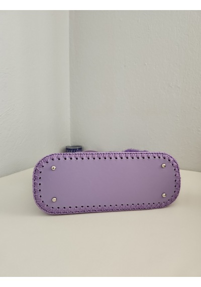 Fikriharika Design Lilac, Kürk Detaylı, Büyük Boy Kadın Omuz Çantası Leylak