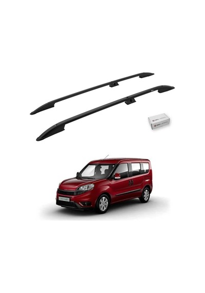 Turtle Fiat Doblo 2 2010-2022 / Kısa Şasi Tavan Çıtası Crown Siyah