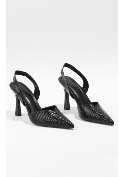 Paris Shoes Paris Siyah Sade Ve Göz Alıcı Tasarımlı Topuklu Ayakkabı Z102-siyah Siyah