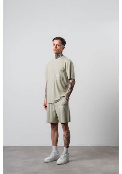 Erkek Far From Basic Baskılı Regular Fit T-shirt Şort Takım Yeşil