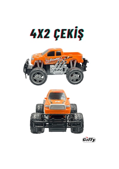 Uzaktan Kumandalı Canavar Ranger Araba Şarjlı Full Fonksiyon 4x2 Off Road Kamyon Oyuncak Arazi Aracı Turuncu