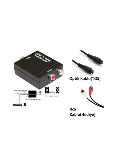 Dijital Optik To Analog Çevirici - Optik Kablo - Rca Kablo (463769311)