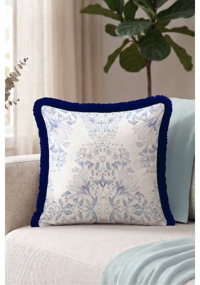 Çiçekli Vintage Floral Saçaklı Yastık Kılıfı - Romantik Bahar Mavi Lacivert Püsküllü Kırlent Kılıfı Kadim Yörünge Nova Çiçekli Vintage Floral Saçaklı Yastık Kılıfı - Romantik Bahar Mavi Lacivert Püsküllü Kırlent Kılıfı Kadim Yörünge Nova