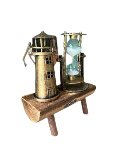 Hediyelik Eşya Retro Ahşap Deniz Feneri Kum Saati Biblo 58449925