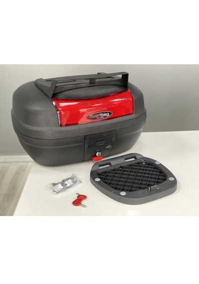 First Bag Motosiklet Çantası 48 Litre Kırmızı  Reflektörlü