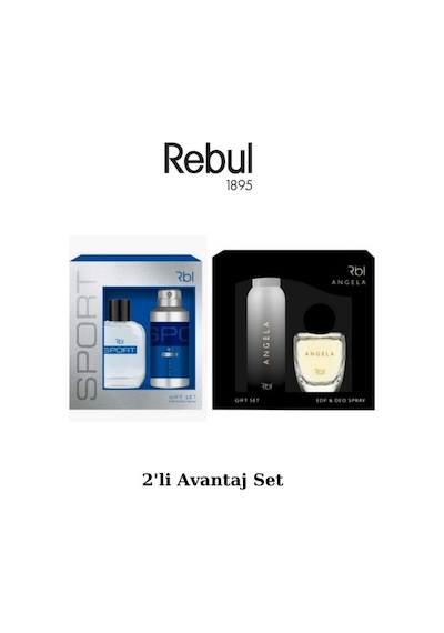Rebul Sport Erkek Parfüm EDT 50 ML + Sport Erkek Sprey Deodorant 150 ML + Angela Kadın Parfüm EDP 50 ML + Angela Kadın Sprey Deodorant 150 ML