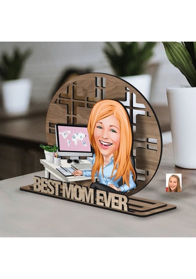 Bk Gift Kişiye Özel 3 Katmanlı Anne Karikatürlü Ahşap Biblo-18 Anneye Hediye, Anneler Günü Hediyeleri Kobitmeyen138174 Bk Gift