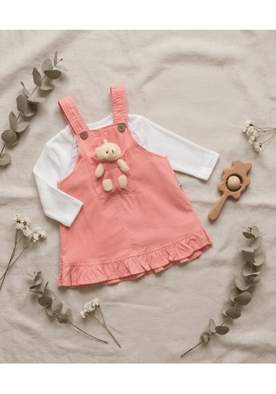 Wizly Baby Oyuncak Ayılı Kenet Jile Ve Body Takım Somon