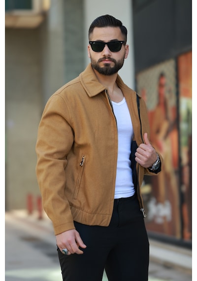 Erkek Yakalı Baharlık Kaşe Ceket Çok Renkli