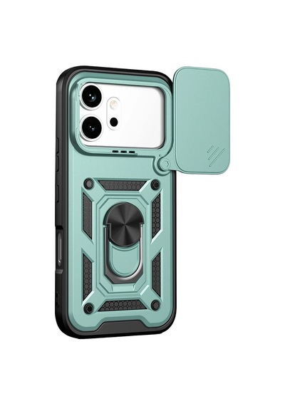 Huawei Honor 600 Pars Lens Yüzüklü Silikon - Yeşil Evimdeyokyok