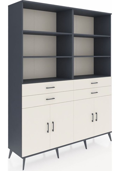 Hyperion Gardrop 8 Raflı 4 Çekmeceli 4 Kapaklı 176x44x221 Antrasit-aytaşı Aytaşı Hyperion Gardrop 8 Raflı 4 Çekmeceli 4 Kapaklı 176x44x221 Antrasit-aytaşı Aytaşı