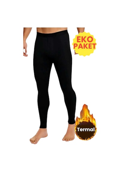 Tezzgelsin Erkek Ekonomik Termal Tayt Uzun Sporcu Taytı SiYAH