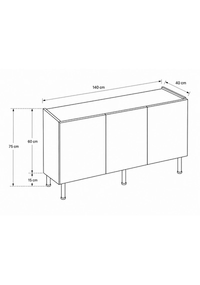 Hitit Konsol 140 Cm 100% Mdf Metal Ayak Kumtaşı