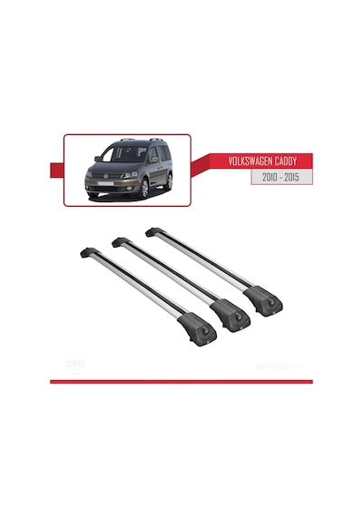 Volkswagen Caddy 2010-2015 Arası İle Uyumlu Ace-1 Ara Atkı Tavan Barı Gri 3 Adet Bar