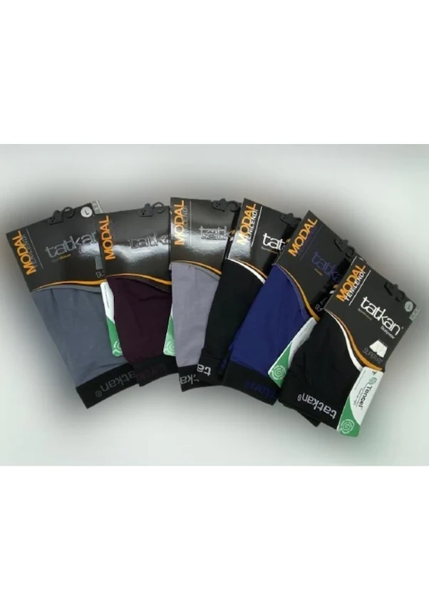 Tatkan Erkek Modal Karışık Renkli Boxer 6 Adet 001 Çok Renkli