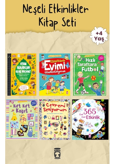 Timaş Çocuk Neşeli Etkinlikler 6 Kitap Takım - 4-7 Yaş Okul Öncesi 1. Ve 2. Sınıf Tatil Etkinlik Kitabı Seti