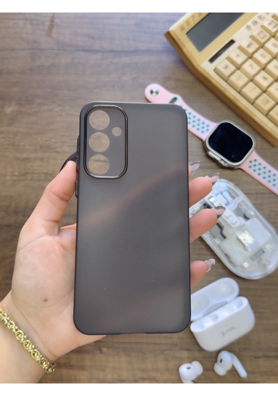 Samsung Galaxy S23 Fe Uyumlu Süper İnce Mat Ultra Thin Silikon Kılıf Buzlu Siyah