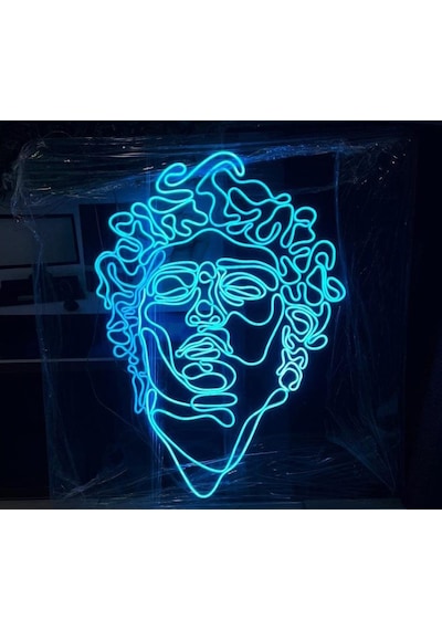 Michelangelo Davut Heykeli Porstresi Neon Led 100x100cm