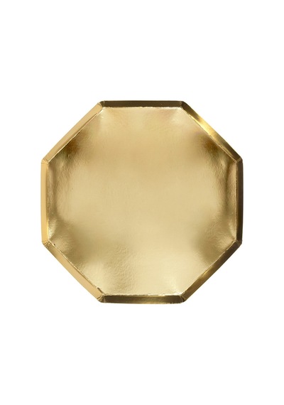 Meri Meri - Gold Plates - Altın Tabaklar - L - 8'li