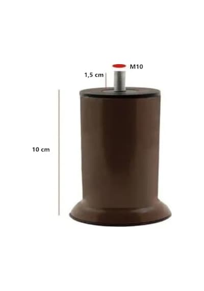 Koltuk Çekyat Yükseltme Ayağı Kalın Diş M10 Plastik 10 Cm 4 Adet Diğer