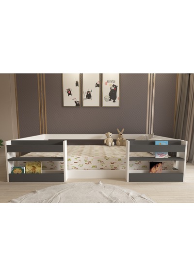 Herseycik Ninnimo Montessori 90X190 Yatak Uyumlu Karyola M6-14 Antrasit - Beyaz