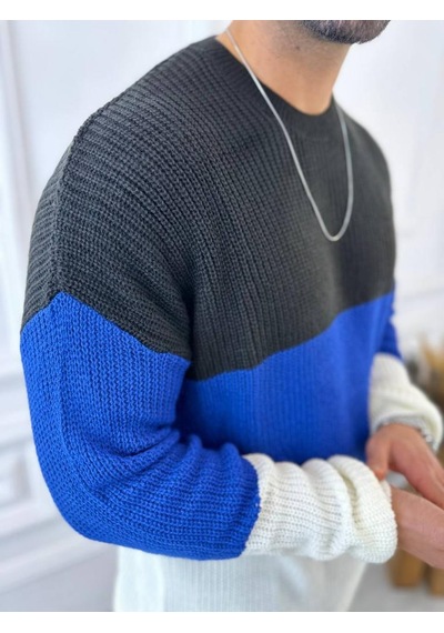 Elku Moda Kazak Oversize Tüylenmez Naturel Pamuk Örme Triko Kazak Beyaz