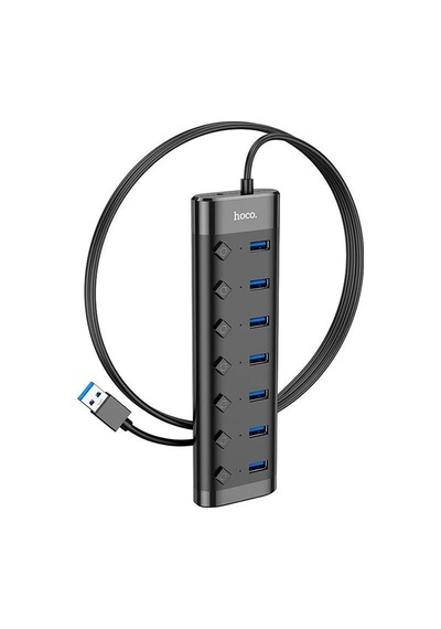 Hoco Hb40 7xusb 2.0 Anahtarlı Usb Hızlı Şarj Ve Veri Okuyucu- 5775 Siyah