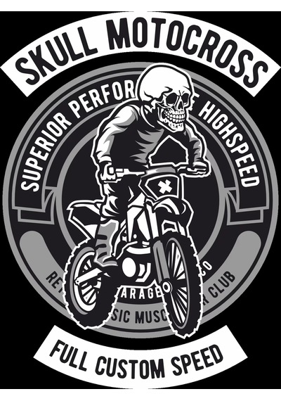 Skull Motocross Sticker 10x10 Cmrenkli Sticker